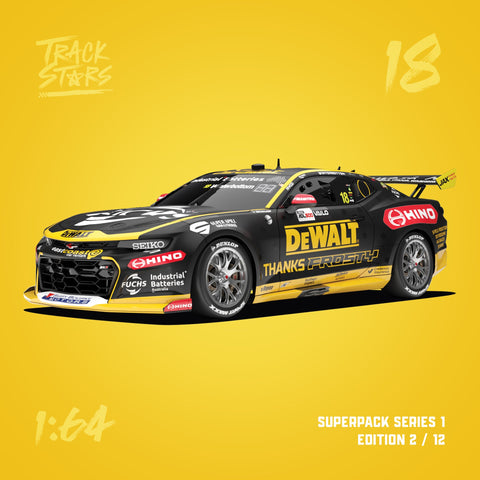 1:64 Scale TrackStars 2024 Adelaide 500 #18 Chevrolet Camaro Mark Winterbottom Model